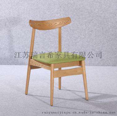 创意实木餐椅家用椅 布艺咖啡厅椅日式小户型椅