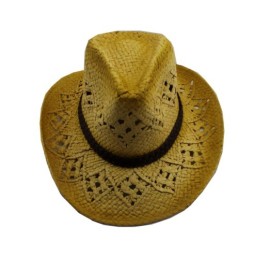 男女通用牛仔帽草帽黄色镂空经典牛仔帽英伦风促销牛仔帽