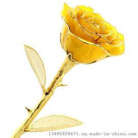 黛雅鲜花金箔玫瑰花 柔嫩黄色 定制 送给妈妈独特的礼物