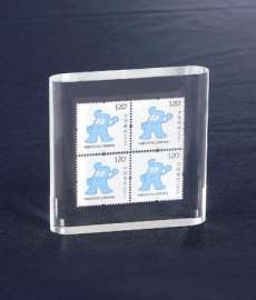 上海世博海宝纪念邮票亚克力无缝热压收藏纪念品