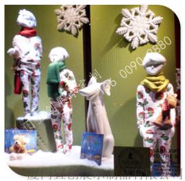 冬季橱窗展示道具美陈陈列制作 圣诞橱窗道具制作